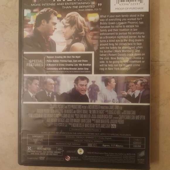 We Own The Night (DVD, 2008) Pre-Owned Tested Working Great Condition Good Movie - Picture 2 of 2